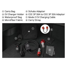 dé® 11kW Mobiele EV Thuislader – Type 2 | 7m–25m | Incl. CEE–Schuko verloop & kabelhouder